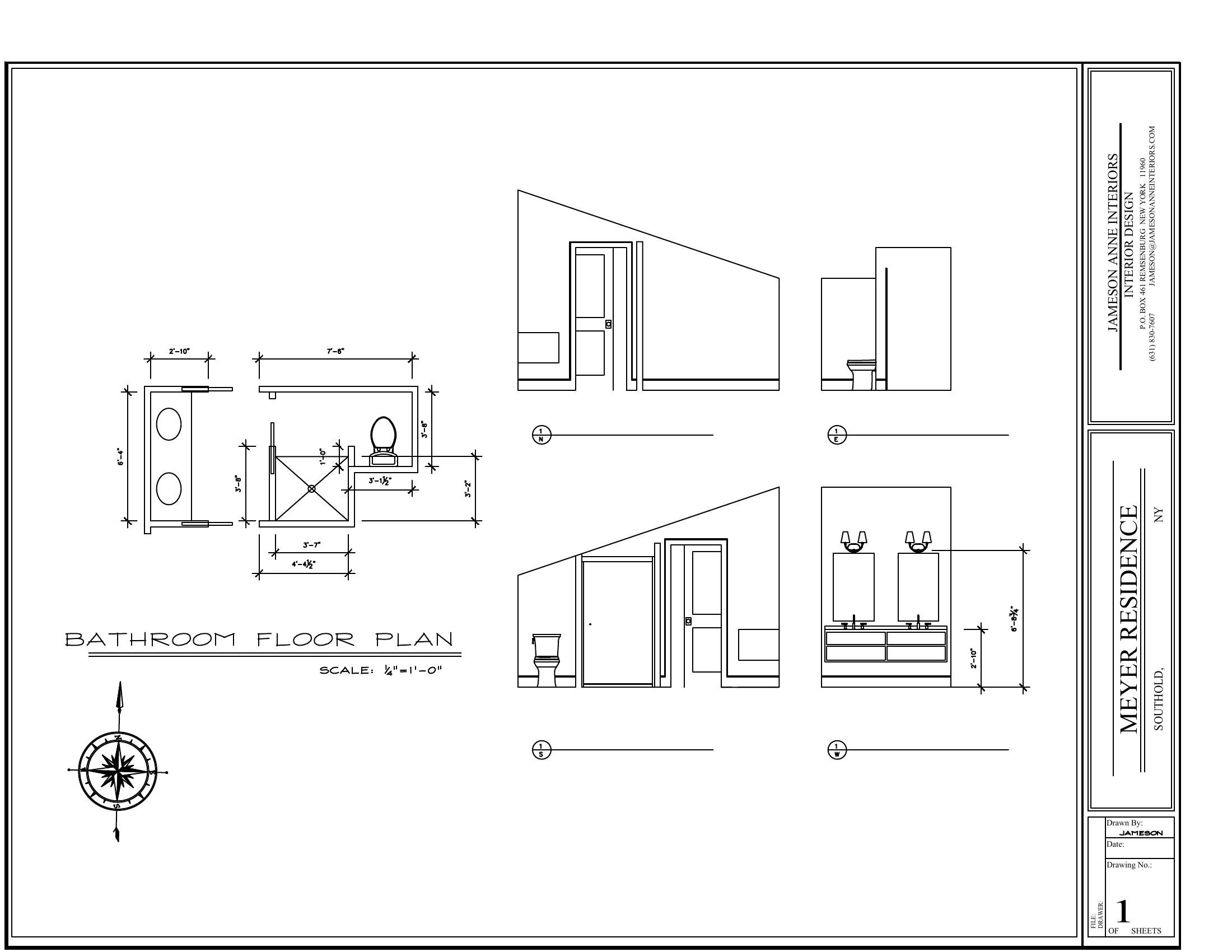 Bathroom elevations drawing
