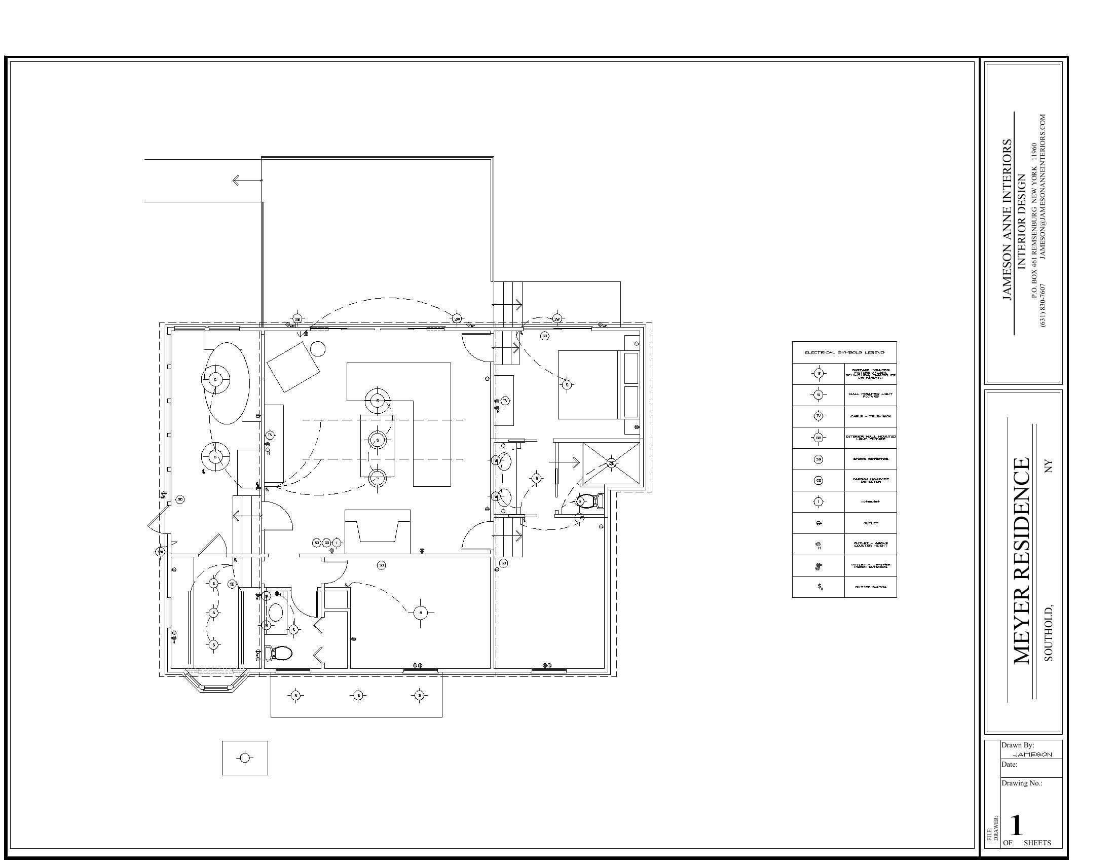 Electrical and lighting plan drawing